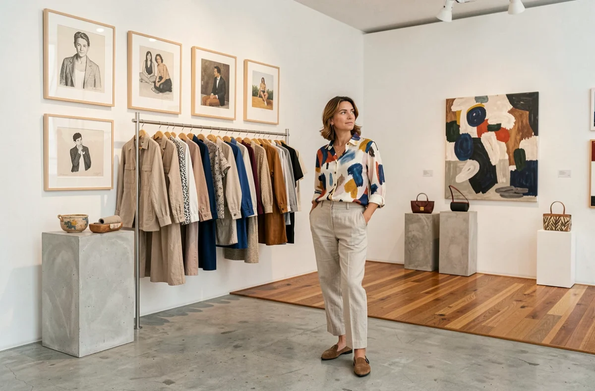 L'Âne Bleu à Marseille combinant galerie d'art et mode créateur dans un espace galerie épuré et chaleureux