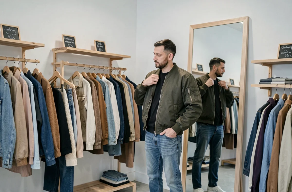 Culture Seconde à Cherbourg-en-Cotentin, boutique mode seconde main avec décor épuré et vêtements organisés