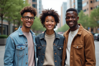 Groupe de jeunes adultes en mode urbaine moderne