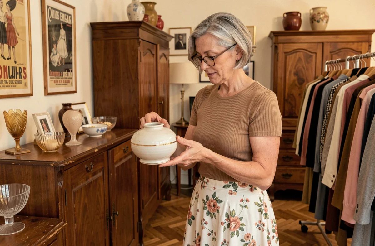 Intérieur de la boutique Mocco à Marseille avec objets chinés vintage et mode de créateurs dans un décor éclectique